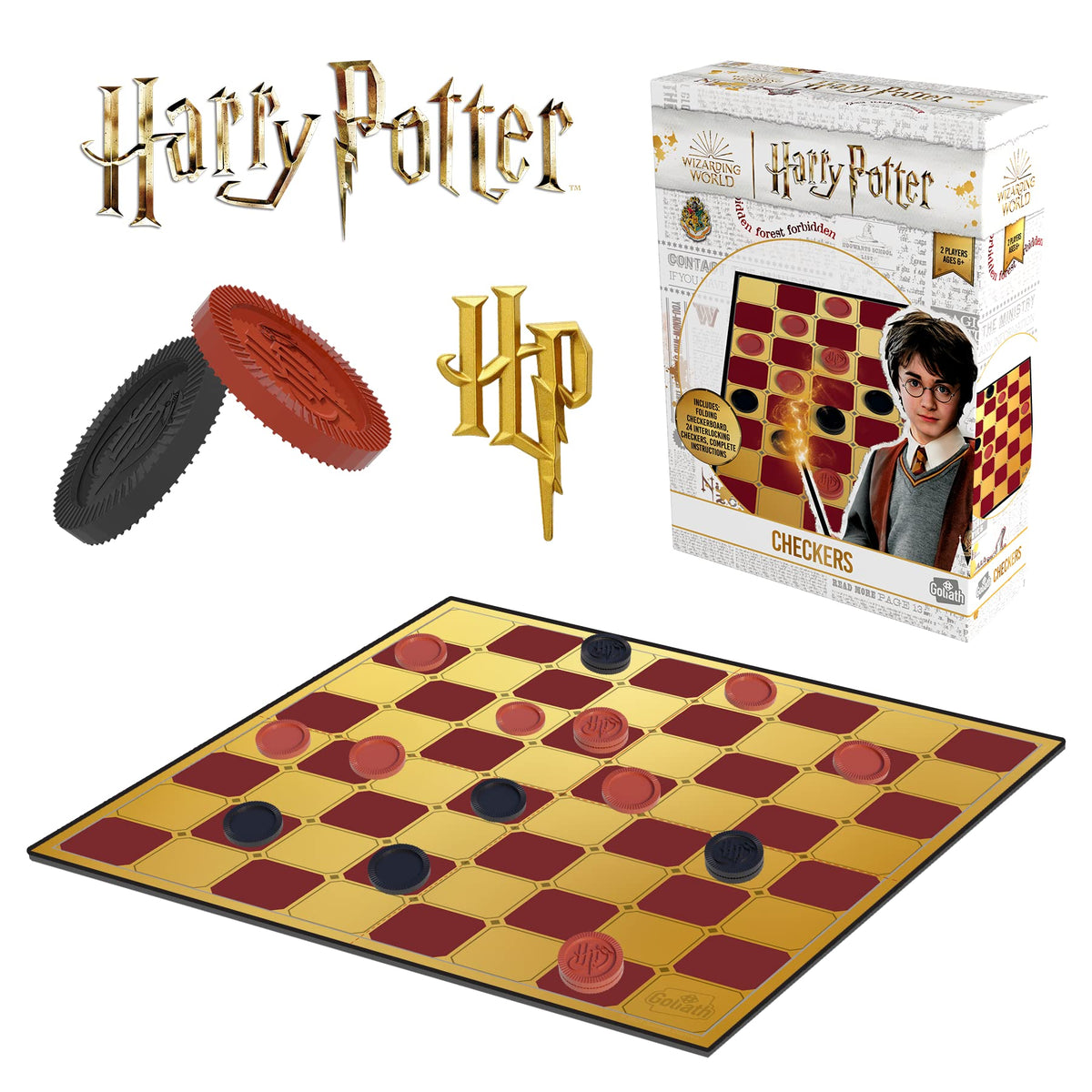 GOLIATH Harry Potter Dama, Gioco da Tavolo per Bambini e Bambine dai sei anni in su, Gioco Classico Harry Potter, Multicolore