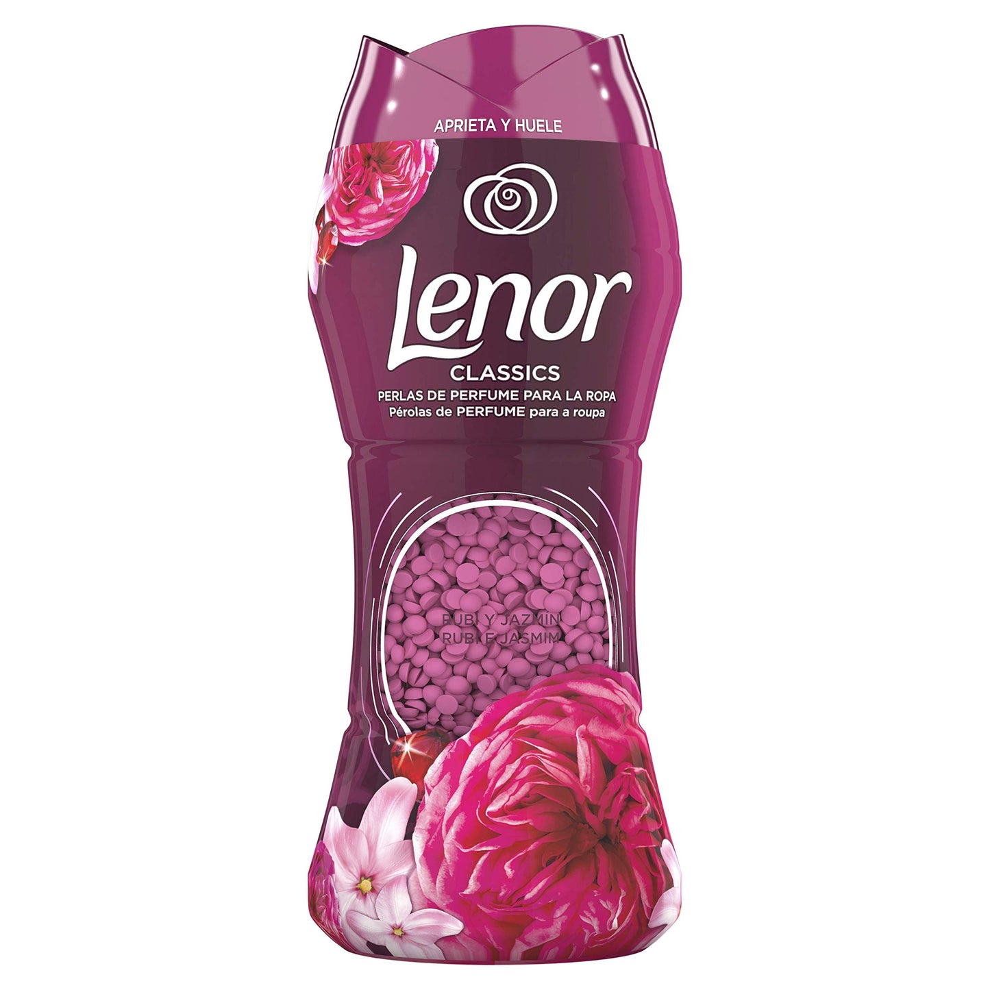 Lenor Rubino e gelsomino 210 g, le fragranze che ti adorano non durano mai fino a 12 settimane per i vestiti riposti.