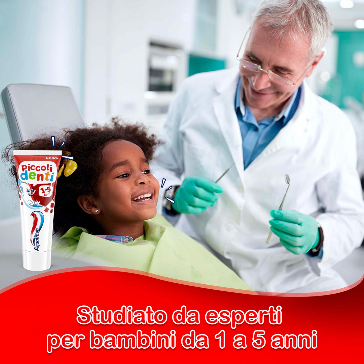 Aquafresh Piccoli Denti, Dentifricio per Bambini da 1 a 5 anni, Aiuta a pulire delicatamente e proteggere lo Smalto, Pacco da 12 x 50ml