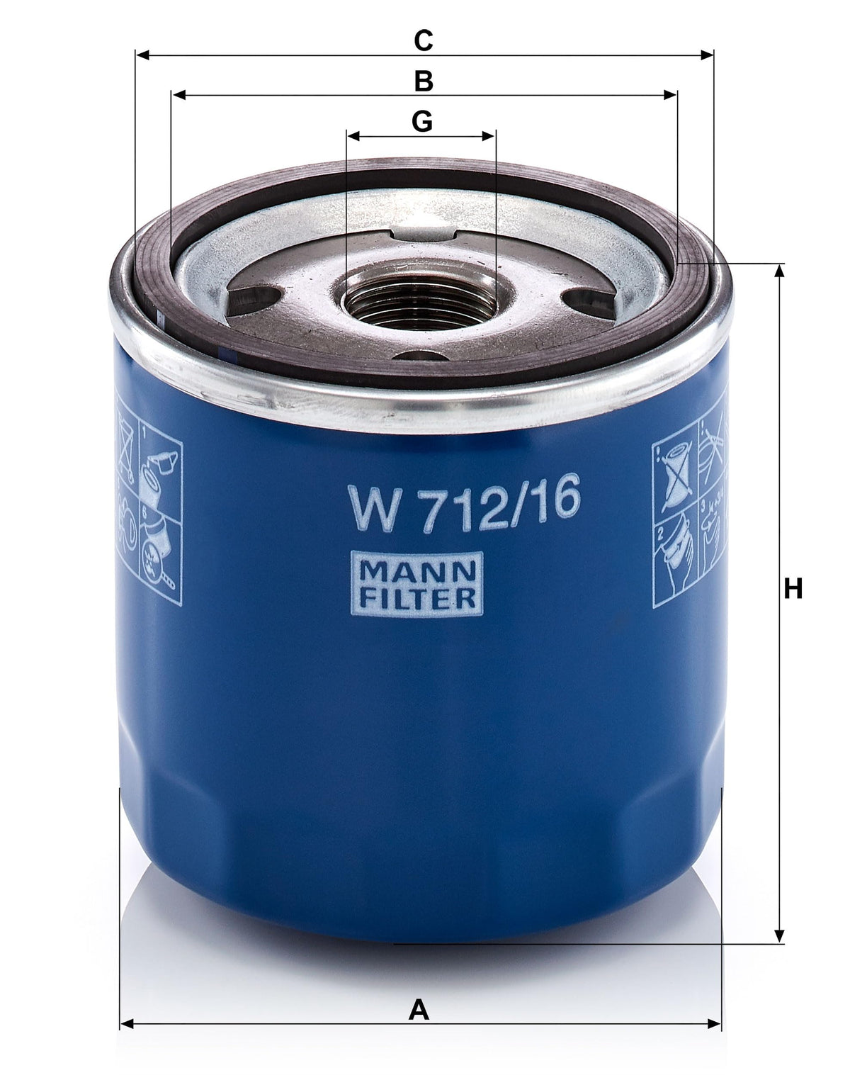 MANN-FILTER W 712/16 Filtro dell'olio - AUTOVETTURE + VEICOLI COMMERIALI