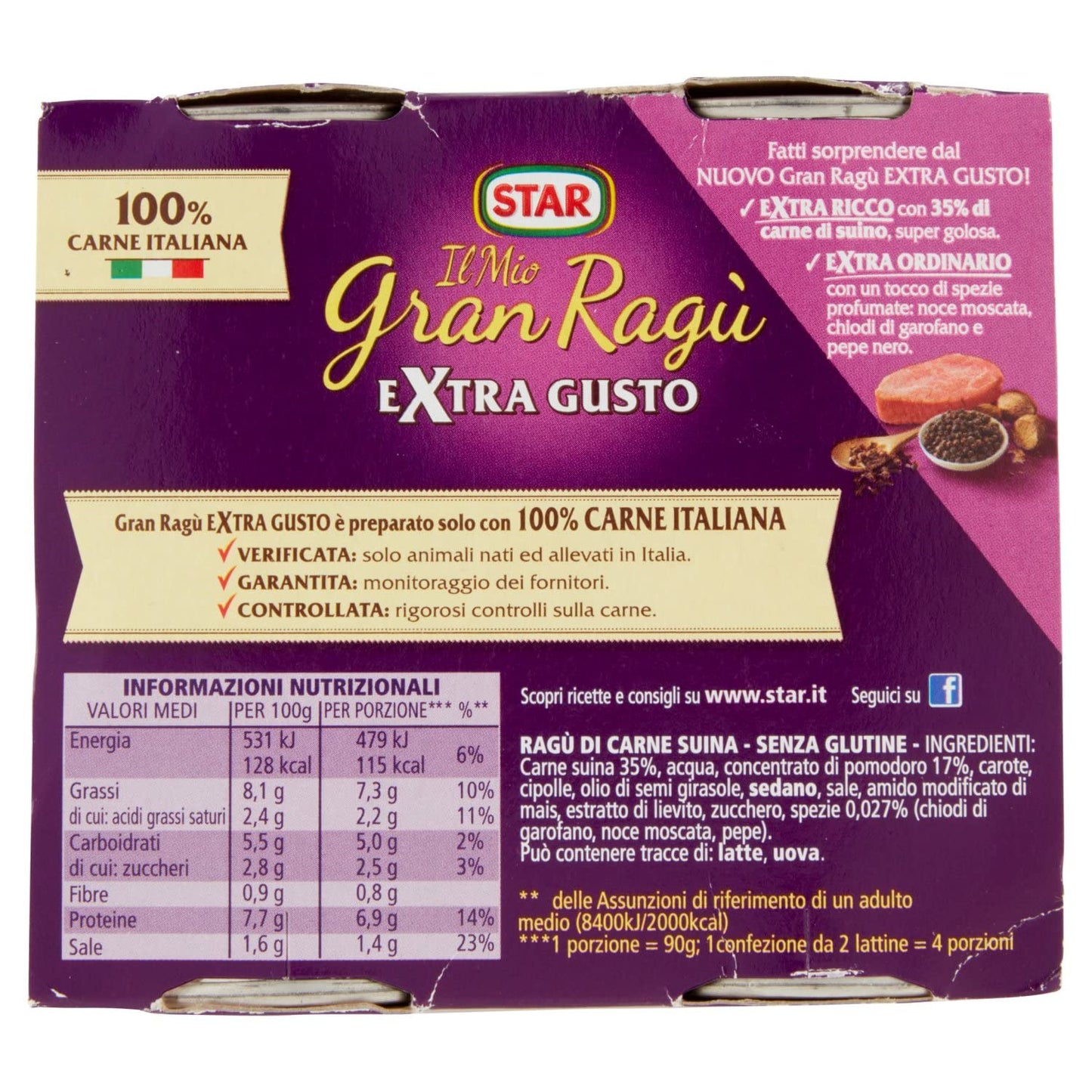 Star Gran Ragu Extra Gusto G180x2, 360g