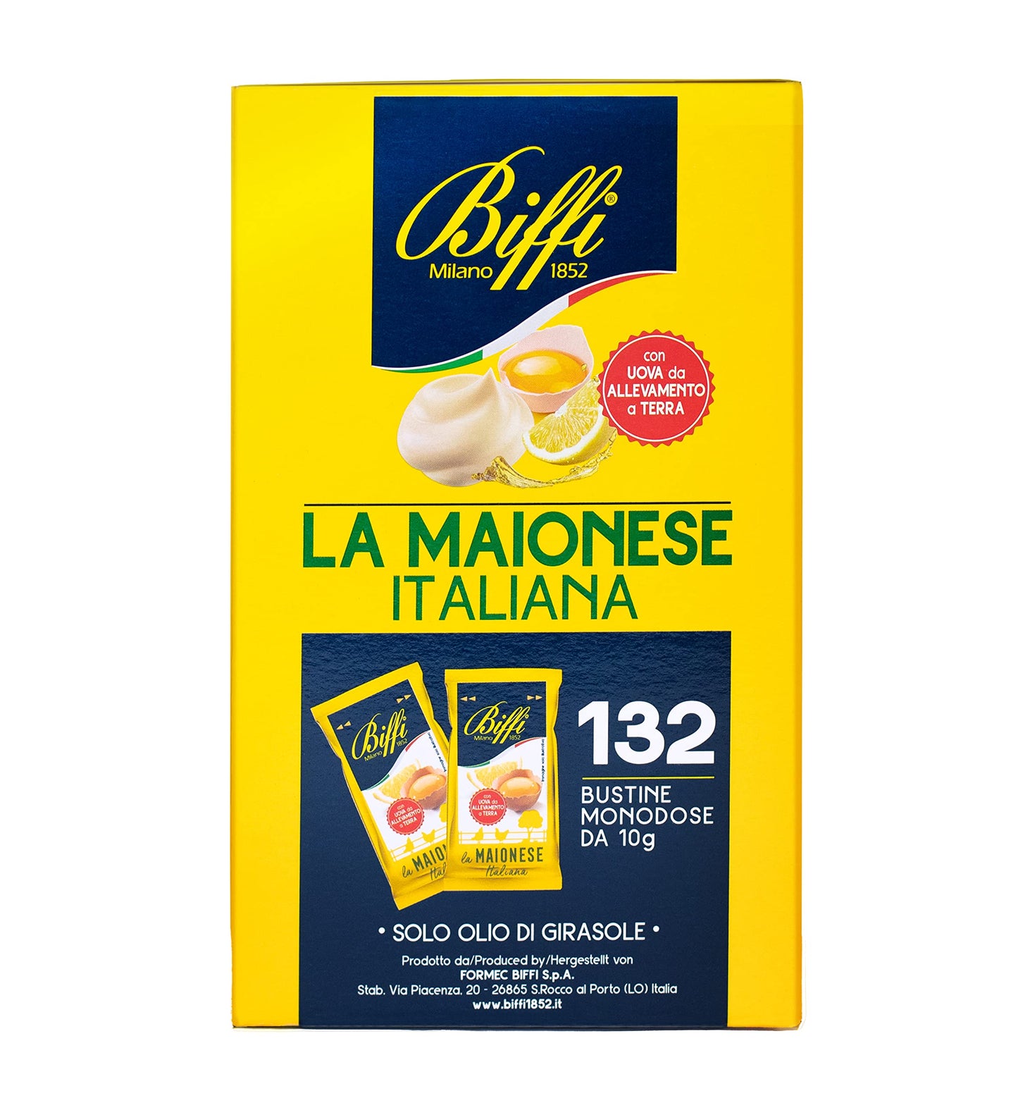 Biffi - Maionese Italiana - Monodose - 132 bustine monoporzione da 10 g