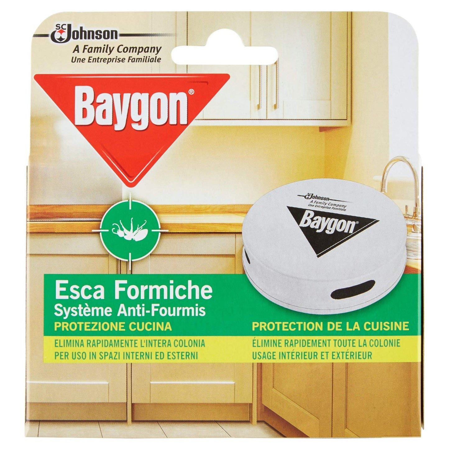 Baygon Esca Insetticida Formiche Pronta all'Uso, Protezione Cucina 30 g, Confezione da 4 per Uso in Spazi Interni ed Esterni