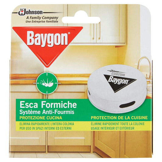 Baygon Esca Insetticida Formiche Pronta all'Uso, Protezione Cucina 30 g, Confezione da 4 per Uso in Spazi Interni ed Esterni