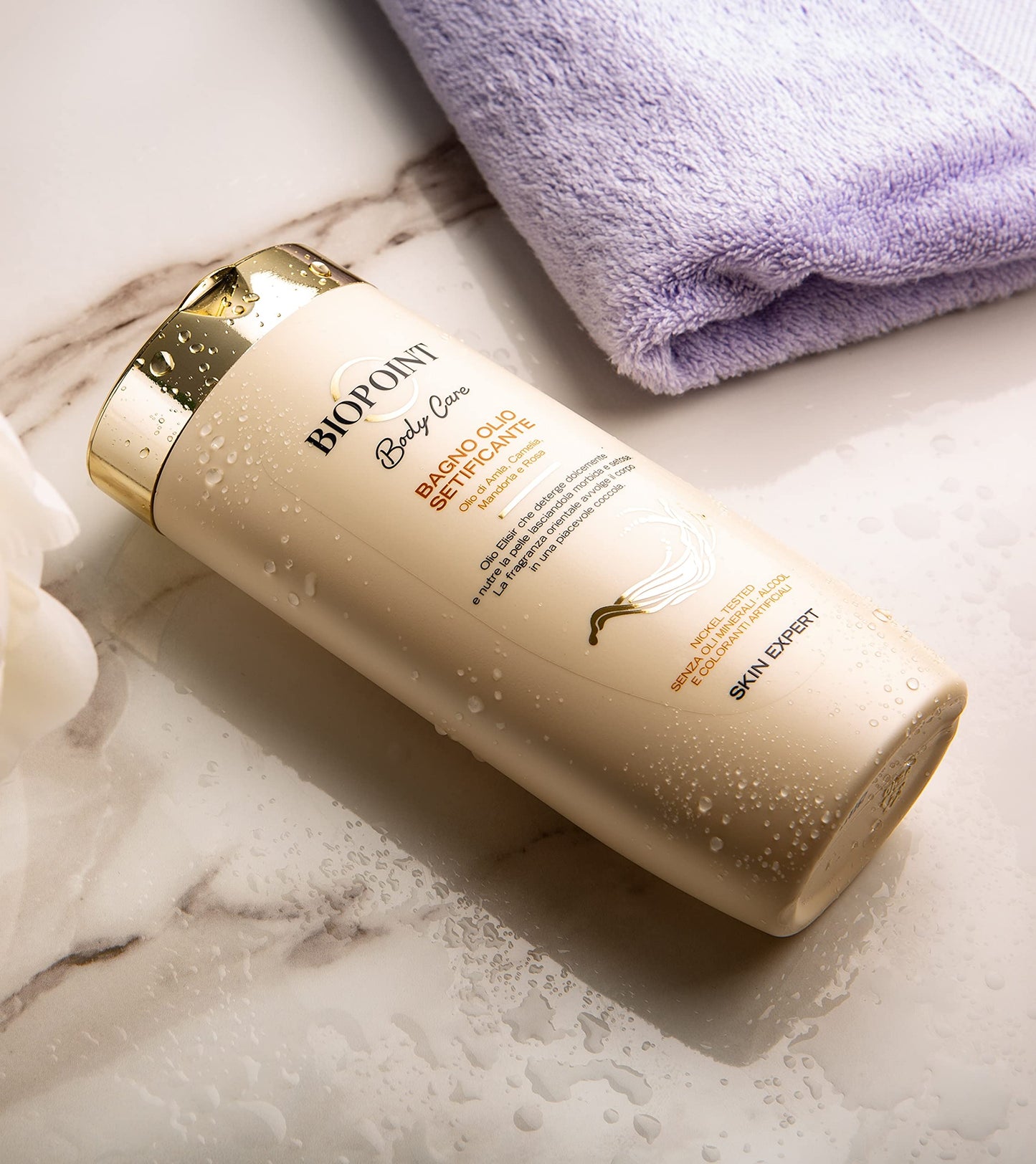 Biopoint - Bagno Olio Setificante, Detergente Doccia Delicato ad Azione Nutriente, Texture Mielosa e Fragranza Orientale, Dona una Pelle Morbida, Elastica e Idratata, 400 ml