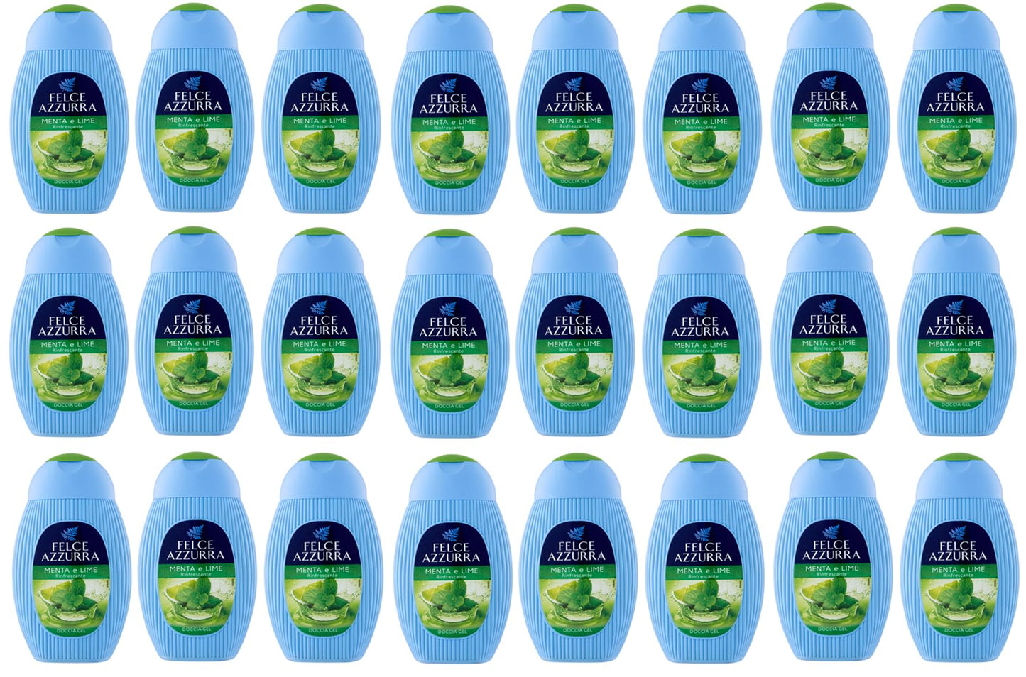 24x Felce Azzurra Menta e Lime Rinfrescante Gel da Doccia - Doccia Gel Bagnoschiuma 250ml