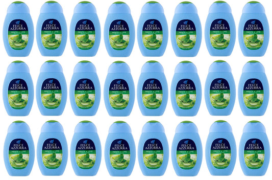 24x Felce Azzurra Menta e Lime Rinfrescante Gel da Doccia - Doccia Gel Bagnoschiuma 250ml