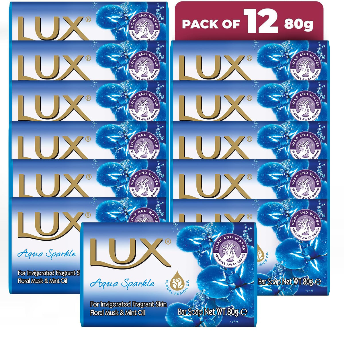 Lux Blue Aqua Sparkle Saponette 80 g x 12