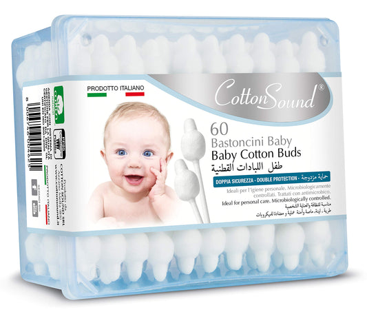 COTTON SOUND Bastoncini orecchie 60 pezzi baby prodotto per l'igiene personale