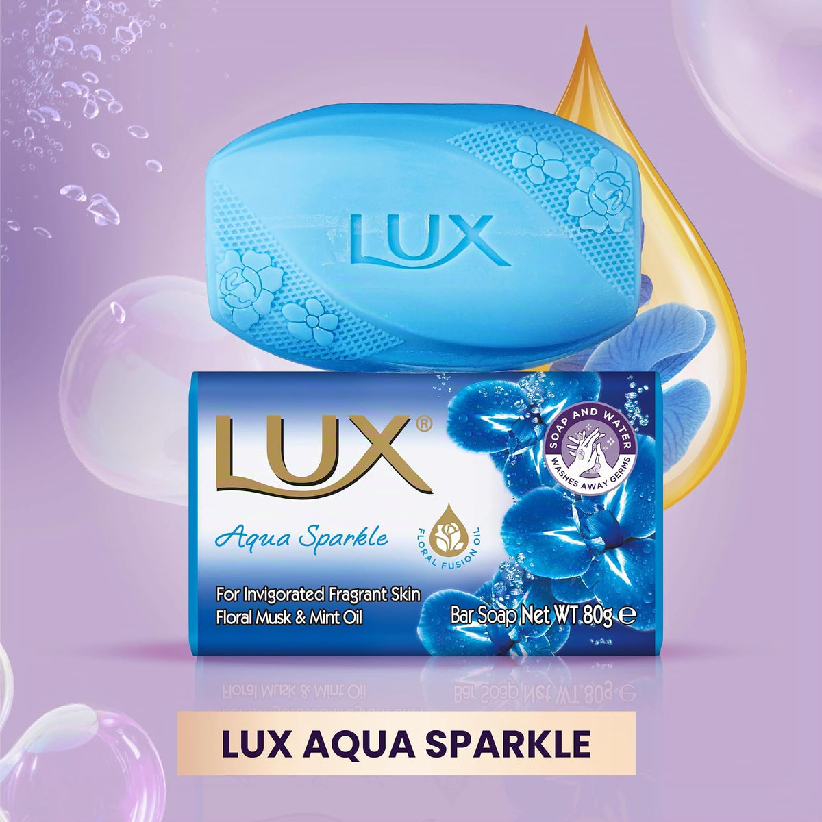 Lux Blue Aqua Sparkle Saponette 80 g x 12