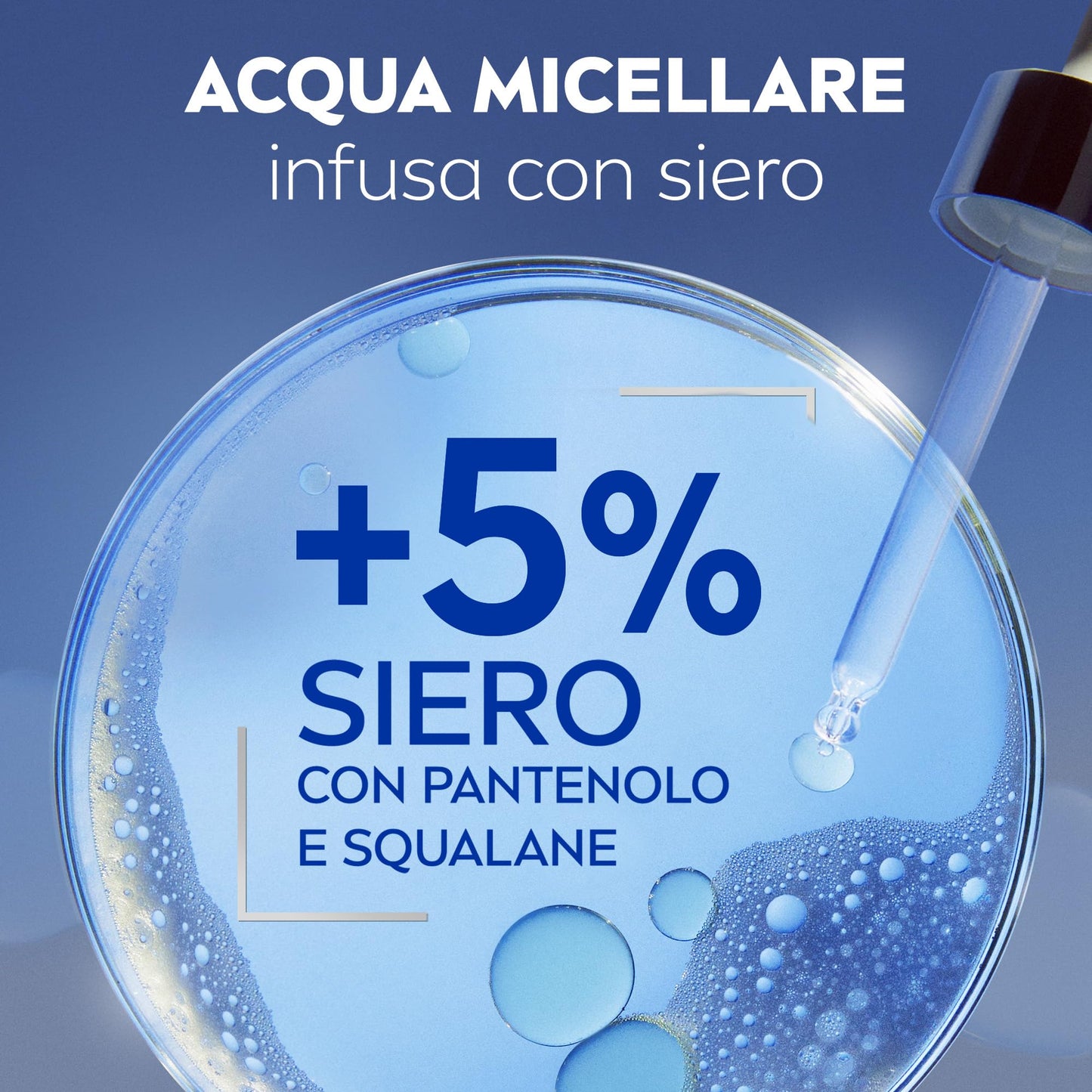 NIVEA Acqua Micellare Rigenerante 400 ml, Struccante viso e occhi con 5% siero + Aminoacid Complex, Detergente viso, occhi e labbra senza risciacquo per pelli stanche e sensibili