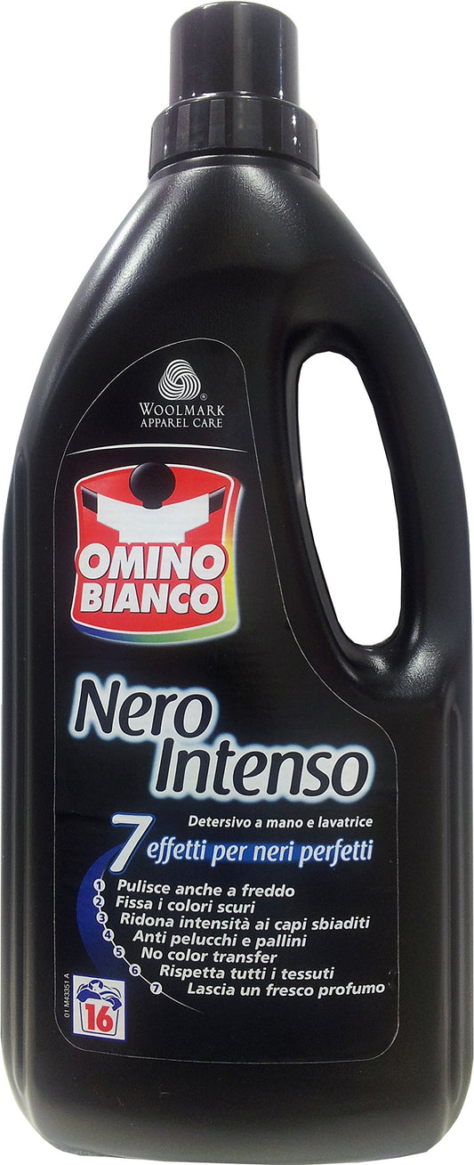 12 x OMINO BIANCO Mano&Lavatrice Liquido Lana Nero 16 Lavaggi 1000 ML