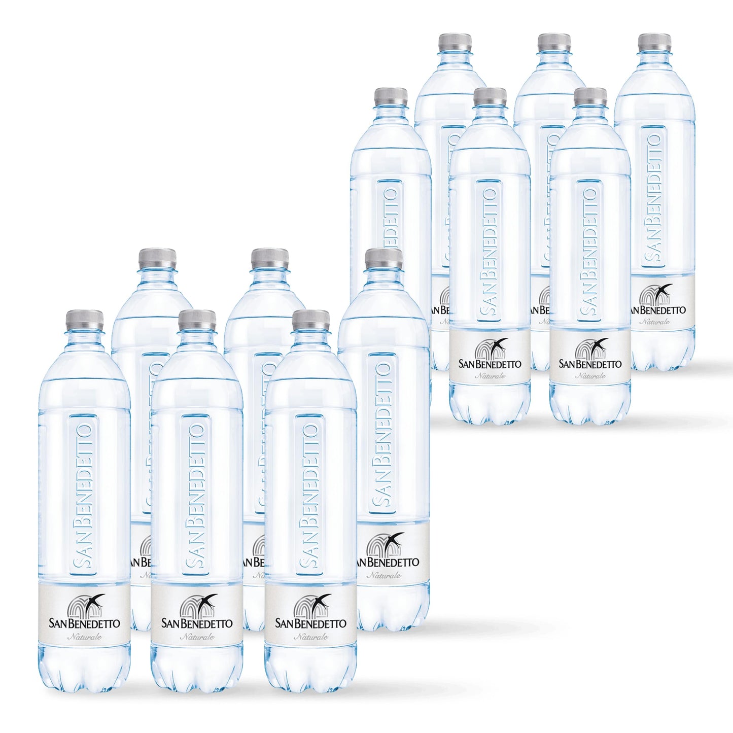 Acqua San Benedetto Tower Naturale 1l | Acqua Minerale Naturale Tower Icon Fonte Benedicta | Confezione da 12 Bottiglie di PET da 1000ml