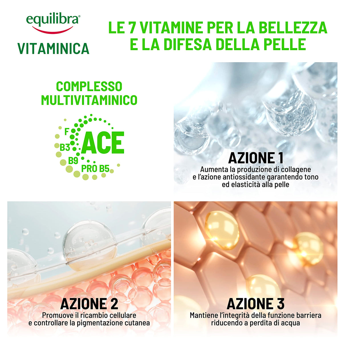 Equilibra Viso, Vitaminica, Gocce di Vitamine Rivitalizzanti, Siero Viso con Complesso Multivitaminico, Oli di Oenothera e Oliva, Yuzu, Dona Tono ed Elasticità, 30 ml