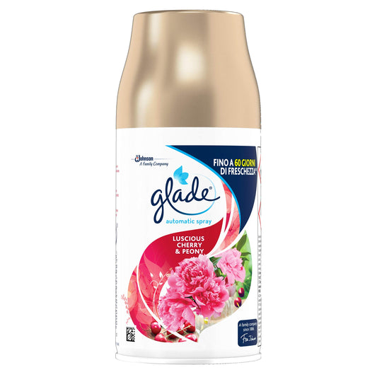Glade Automatic Spray Ricarica, Deodorante per Ambiente, Fragranza Luscious Cherry e Peony, Confezione da 1 x 269 ml