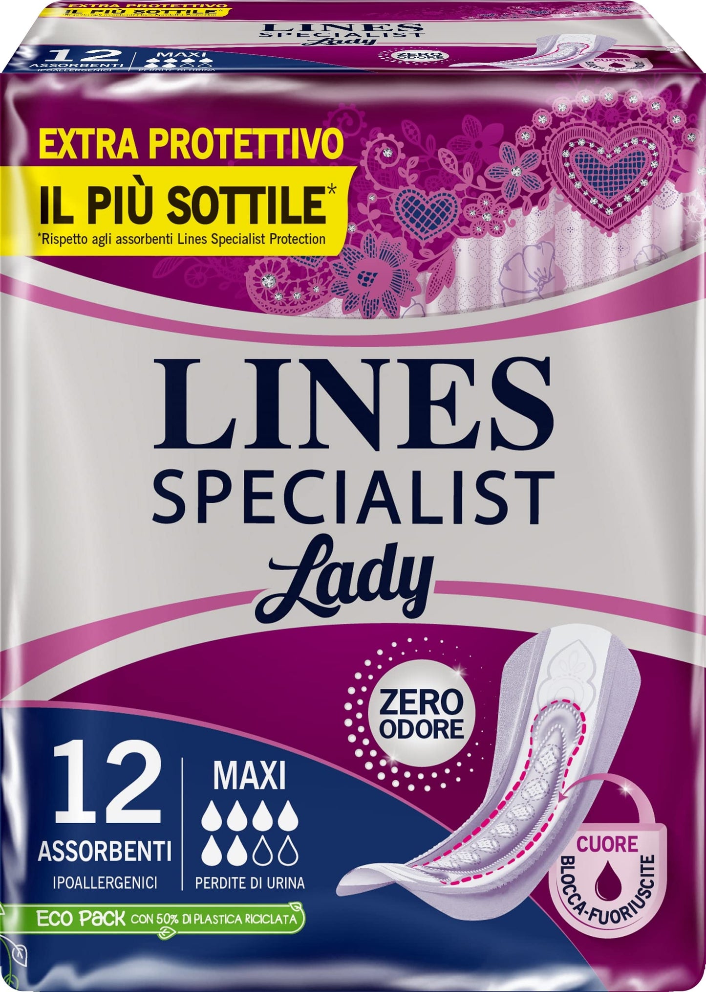 Lines Specialist Assorbenti per Urina Maxi, Confezione da 12