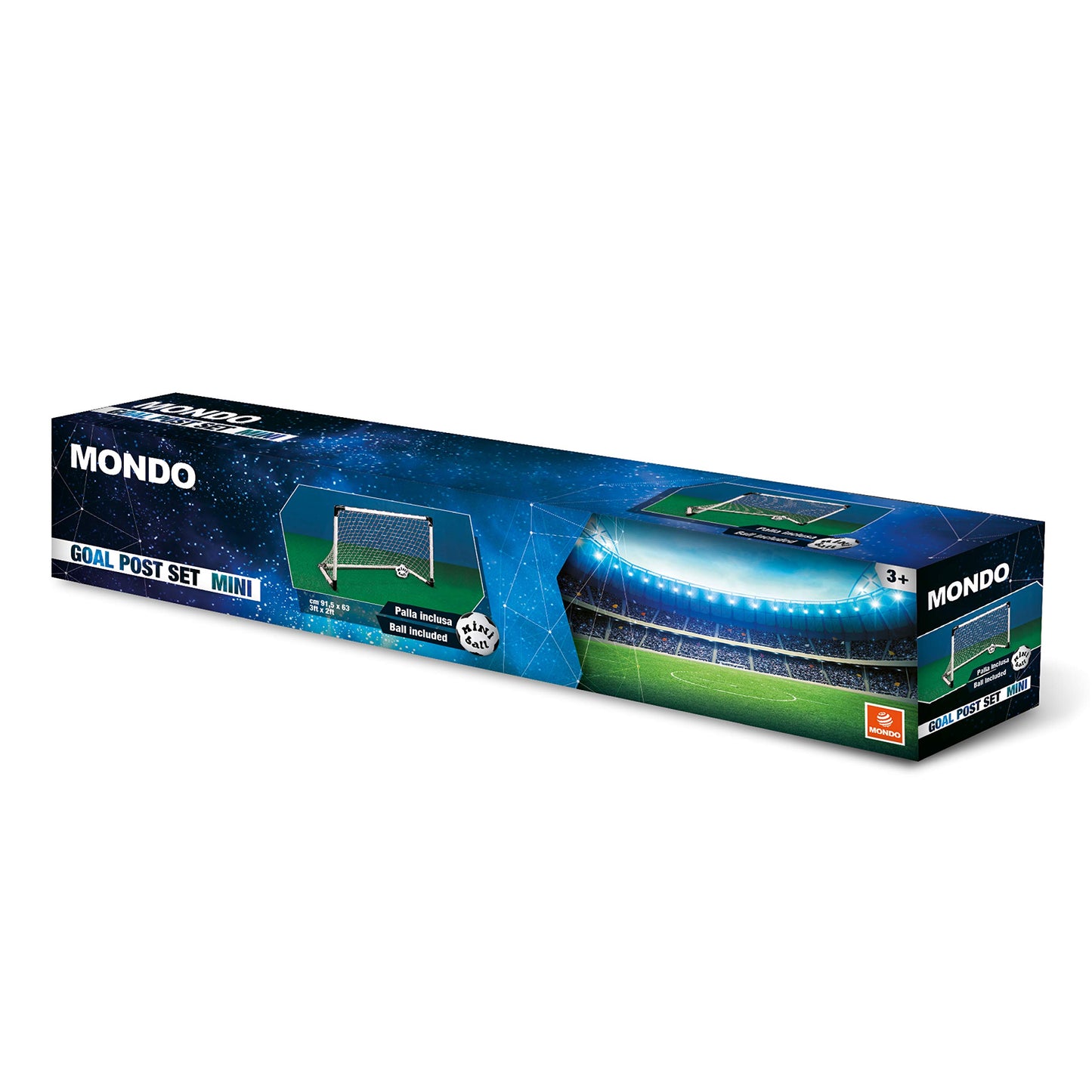 Mondo Toys - Goal Post Mini - Set 1 Porta da Calcio per Bambini con Rete - Pallone Mini Ball INCLUSO - colore bianco / nero - 18017