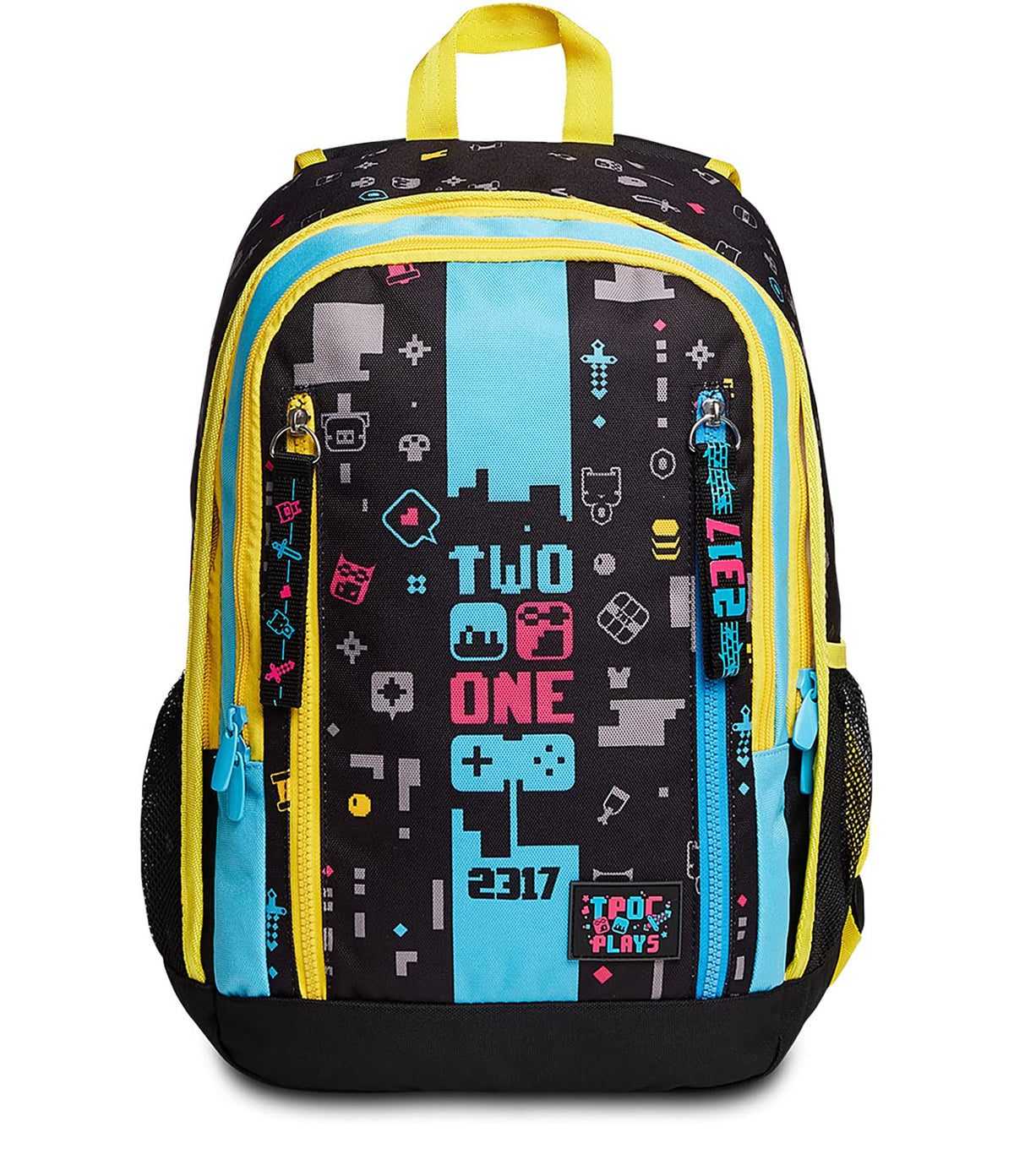 Seven Zaino TWO PLAYERS ONE CONSOLE, Doppio Scomparto - Tasca Porta Borraccia - Scuola & Tempo Libero - 34 Litri
