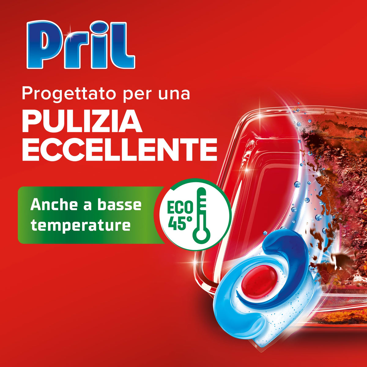 Pril Excellence 4in1 Caps, Detersivo Lavastoviglie in Caps a dissoluzione rapida, formato da 18 capsule
