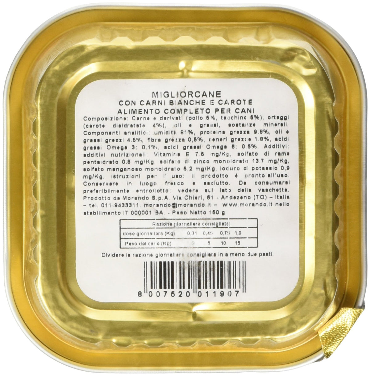 Migliorcane Vaschetta Carni Bianche - 11 pezzi da 150 g [1650 g]