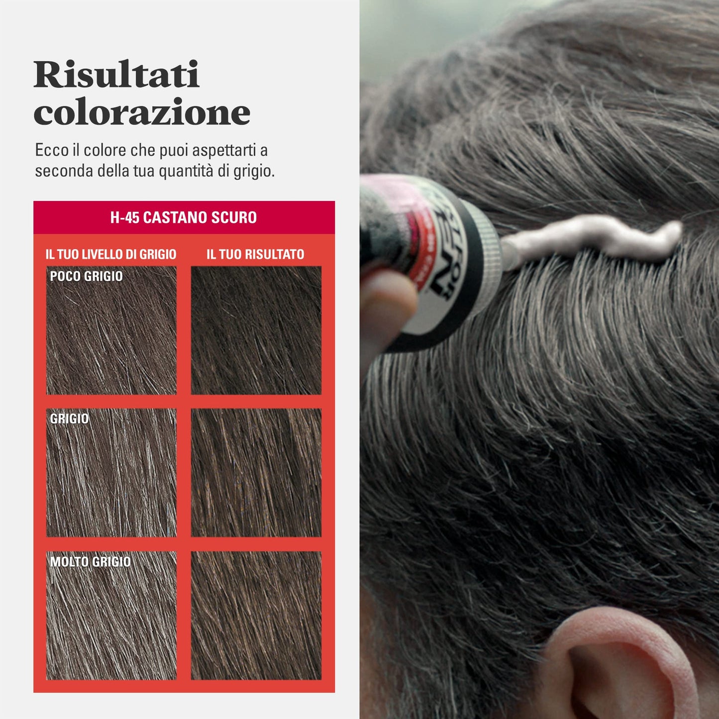 Just For Men Colorante In Gel, Tinta Semipermanente Per Capelli Uomo, Senza Ammoniaca, Con Cheratina E Vitamina E Per Capelli Forti, Colore Castano Scuro, H45 (3 Pack)