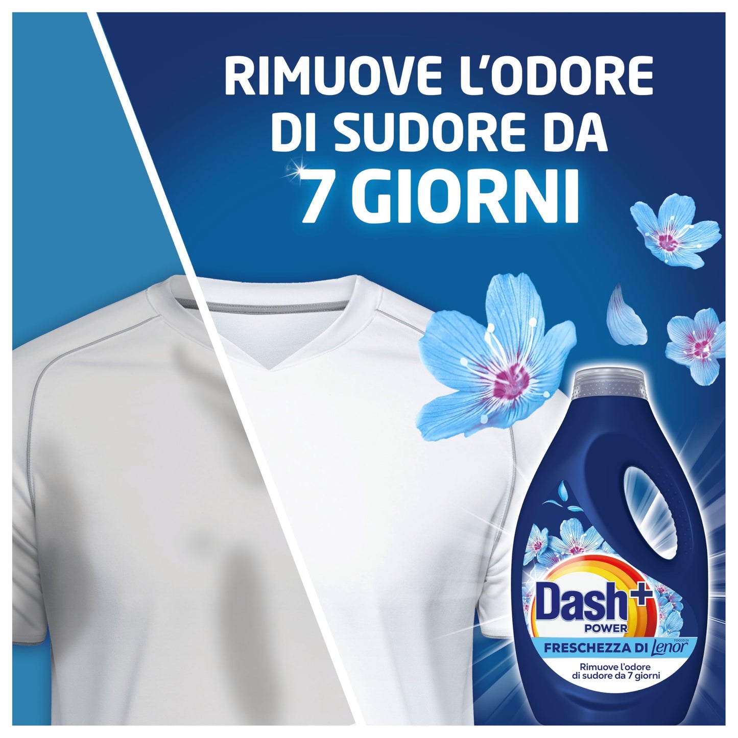 Dash Power Detersivo Liquido Lavatrice, 50 Lavaggi, Freschezza Di Lenor, Risveglio Primaverile, rimuove addirittura gli odori di sudore vecchi di 7 giorni, per una pulizia impeccabile