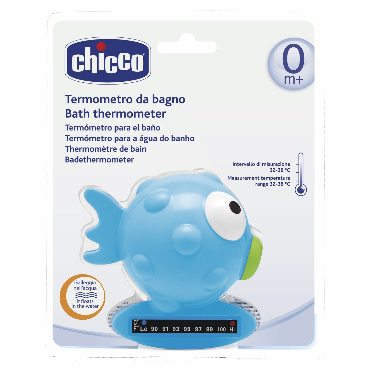 Chicco 745250 - Indicatore Temperatura bagno Pesce Palla, Azzurro