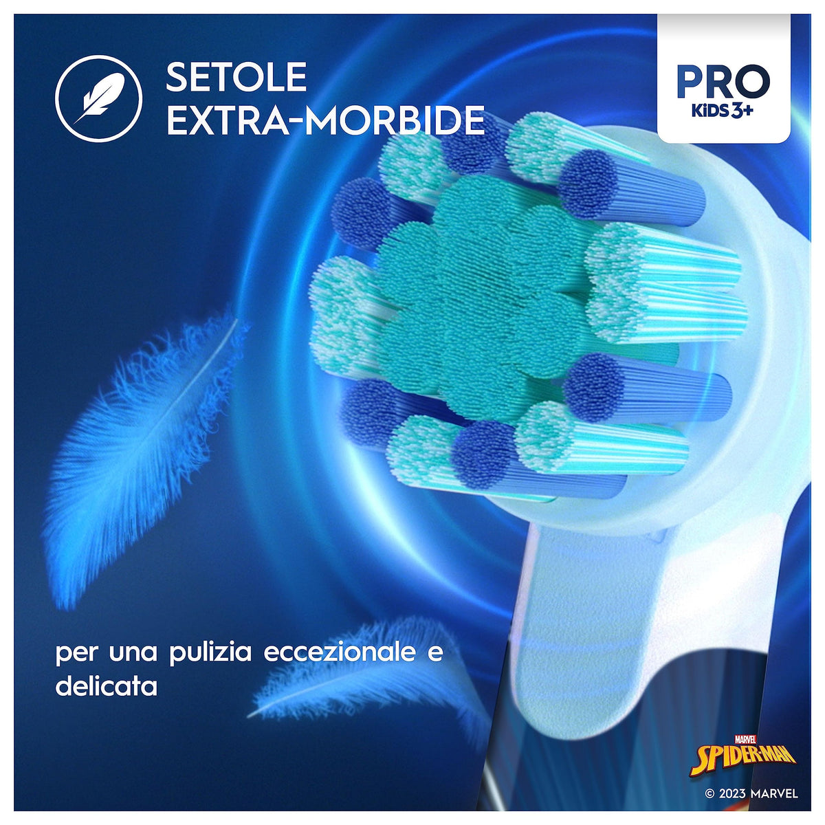 Oral-B Spazzolino Elettrico Ricaricabile Pro Kids Marvel Spiderman, 1 Testina, per Bambini da 3 Anni in Su, 1 Spazzolino