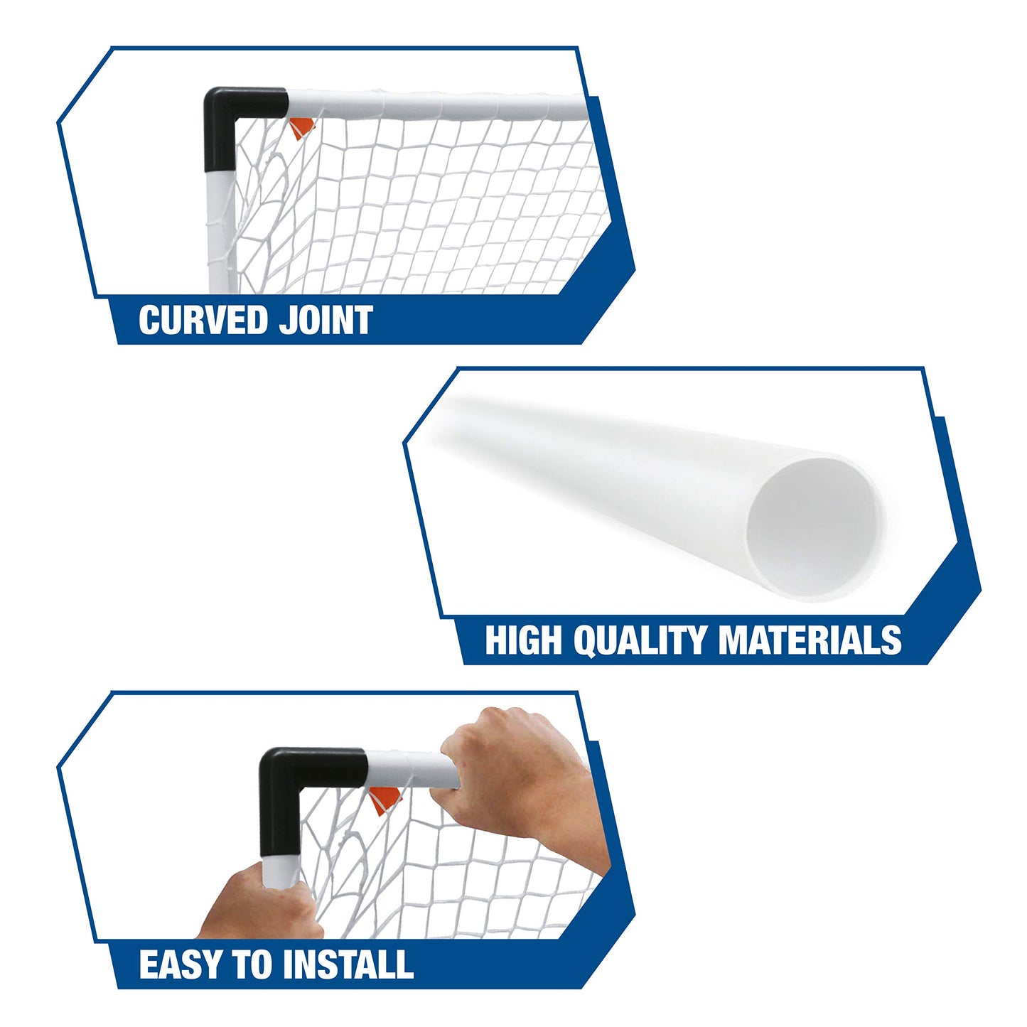 Mondo Toys - Goal Post Mini - Set 1 Porta da Calcio per Bambini con Rete - Pallone Mini Ball INCLUSO - colore bianco / nero - 18017