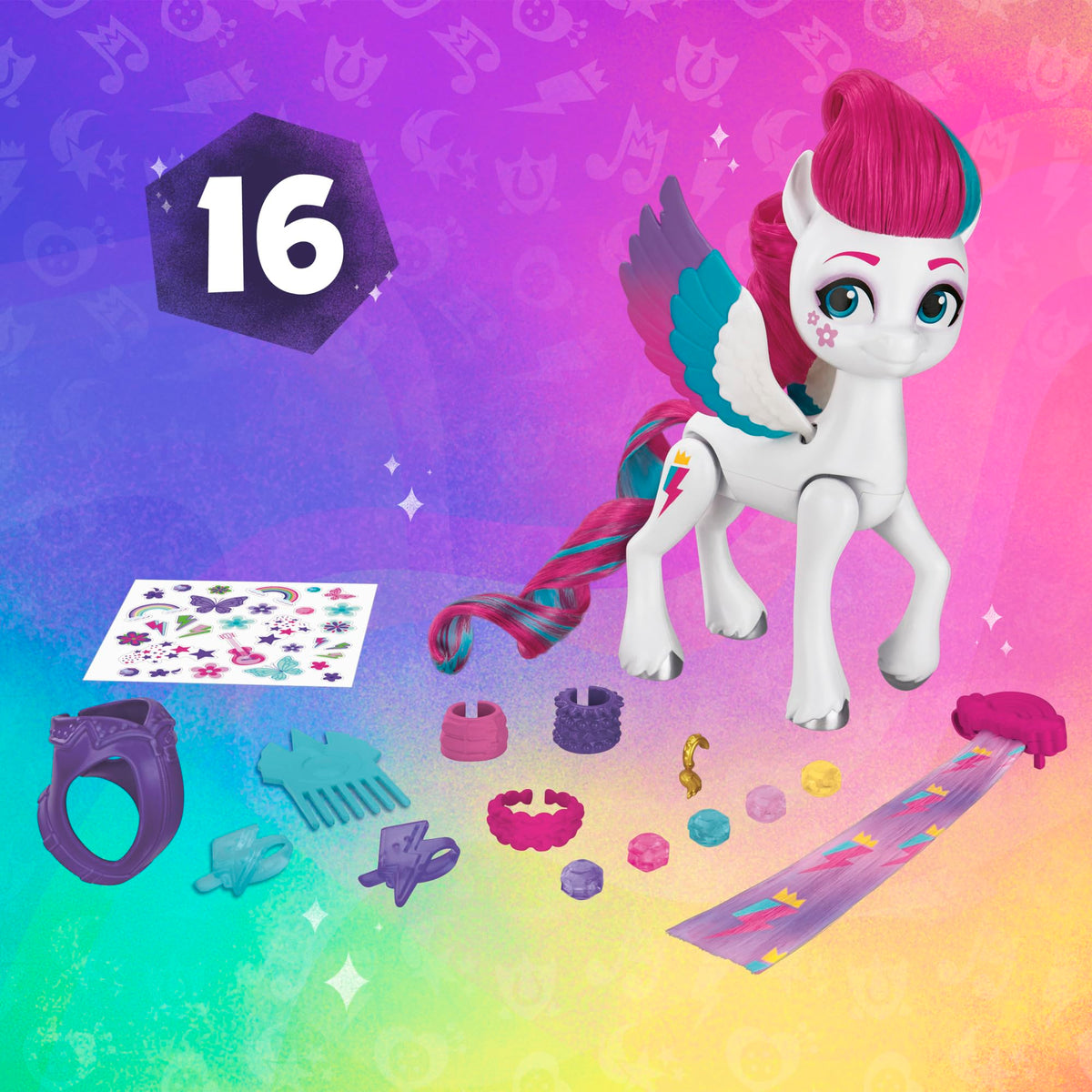 My Little Pony Zipp Storm Look alla moda, statuetta alla moda con accessori