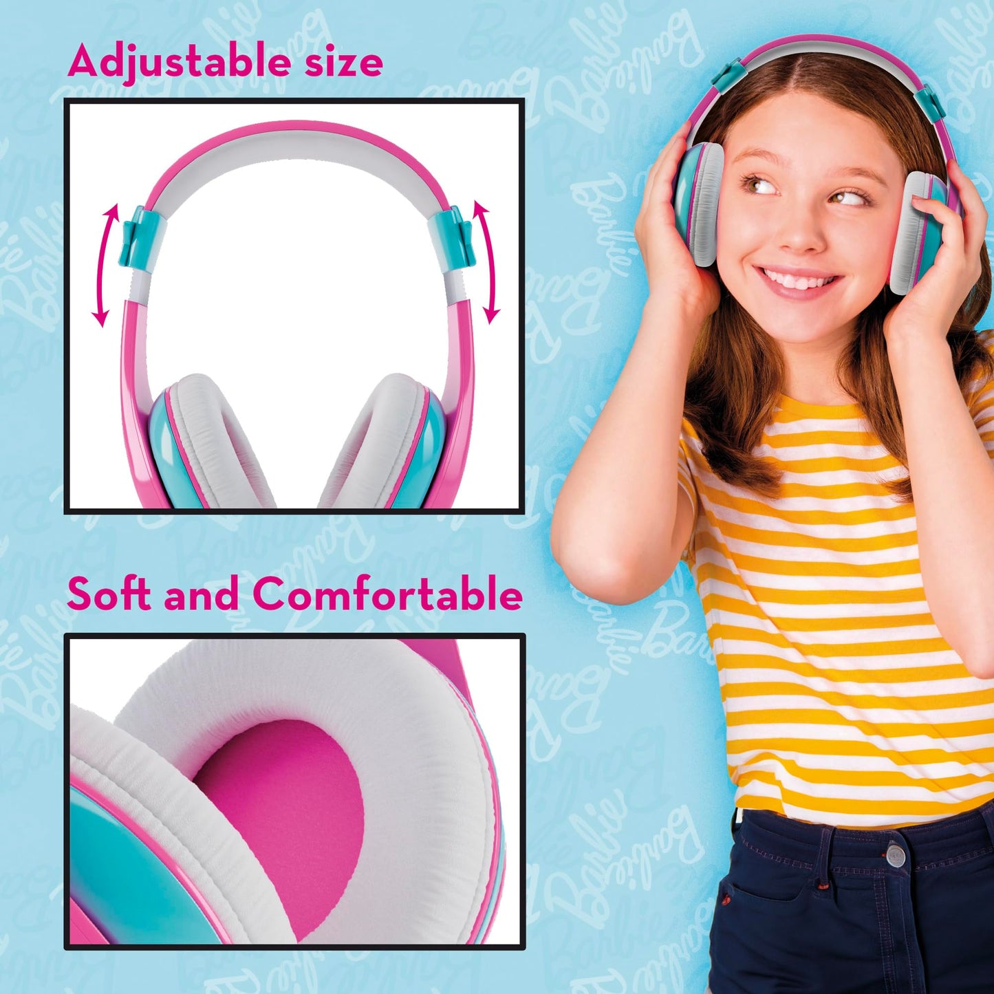 Lisciani Giochi Blueetooth Headphones Barbie Fashion Bluetooth Headphone, 104451, Multicolore, Regolabile