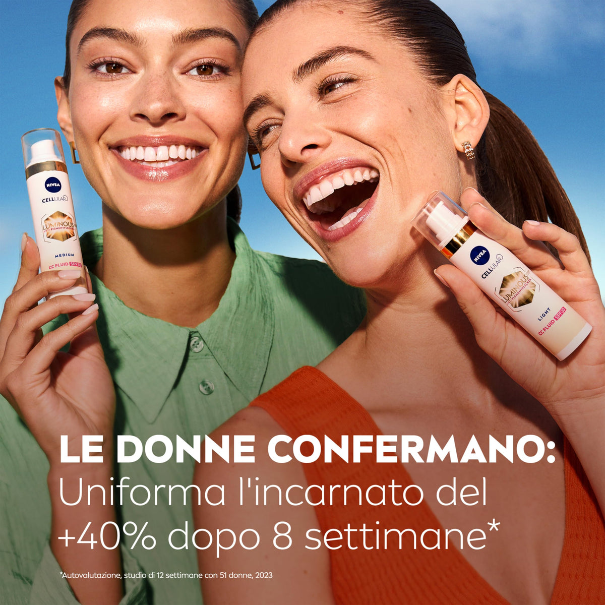 NIVEA Luminous630 Fluido CC Cream SPF 30 3-in-1 Medium 40 ml, Crema colorata viso con pigmenti incapsulati e tripla azione anti-macchie, Crema antimacchie viso con Acido Ialuronico e Thiamidol
