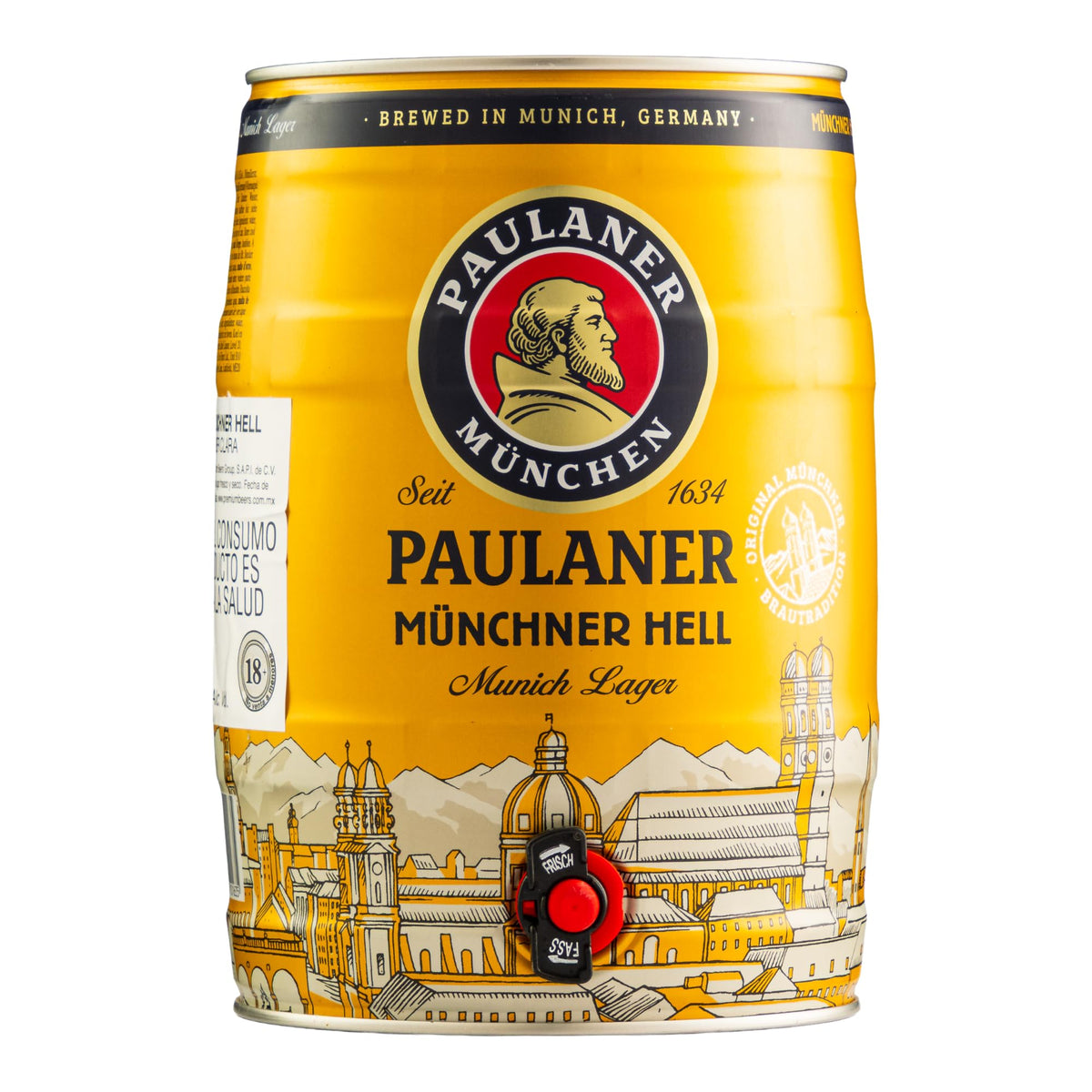 Birra Paulaner Münchener Hell - Fustino da 5 Litri con Spillatore