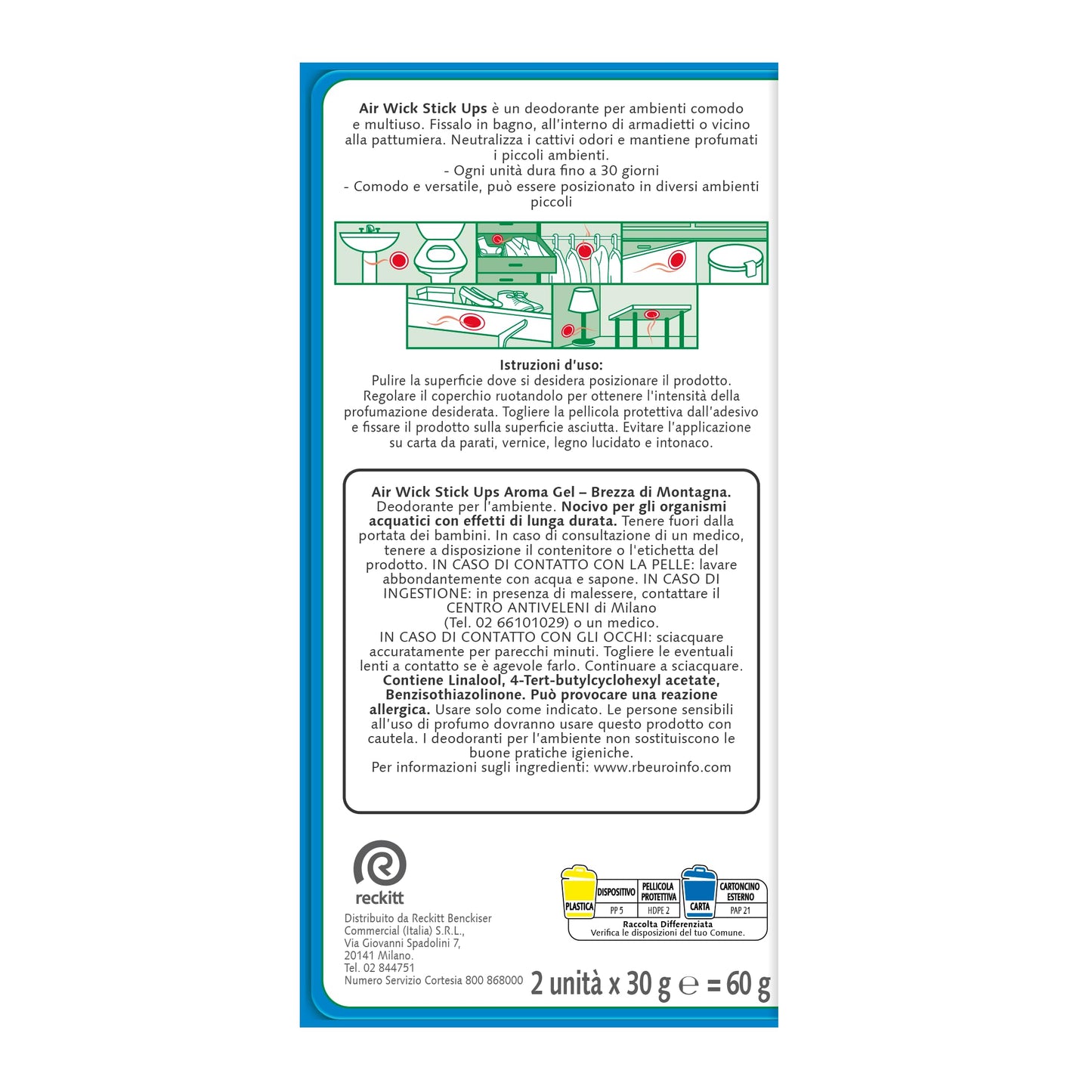 Airwick Stick Up Mix, Confezione da 24 Stick Up,10 Fragranza Lavanda, 6 Fragranza Bouquet, 8 Fragranza Agrumi, deodorante per l'ambiente