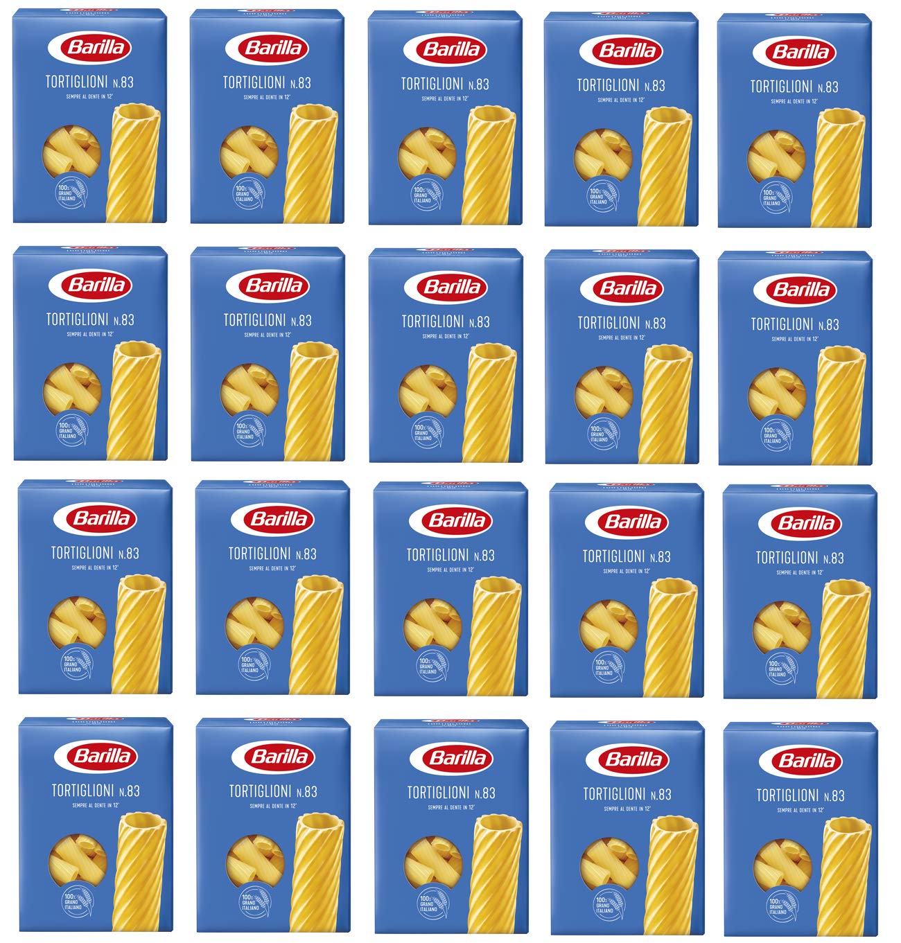 Barilla 20 x Tortiglioni No. 83 Italian Pasta 500 g Confezione