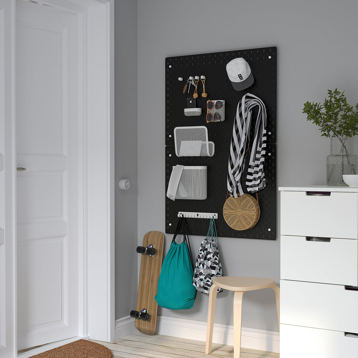 Ikea SKÅDIS pegboard, 76 x 56 cm, Nero