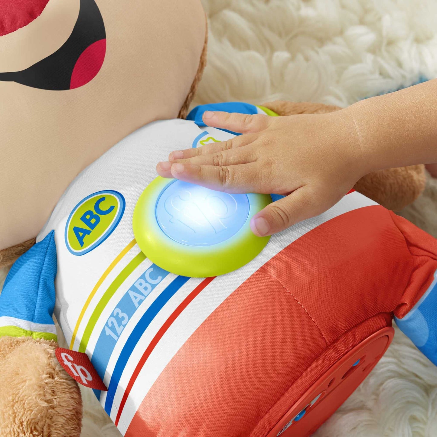 Fisher-Price - Il Cagnolino Gigante, Grande Peluche Musicale Ridi e Impara Edizione italiana con Luci, Suoni, Canzoni, Frasi e Tecnologia Smart Stages, Giocattolo per Bambini 18+ Mesi, HGW92