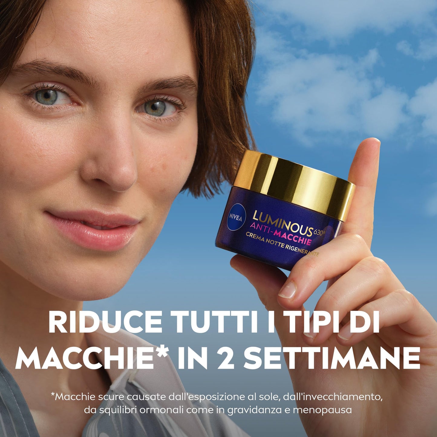 NIVEA Luminous630 Anti-Macchie Crema Notte Rigenerante 50 ml, Crema viso antirughe e antimacchia, Crema viso Acido Ialuronico e Thiamidol brevettato, Crema antimacchie viso per una pelle rinnovata