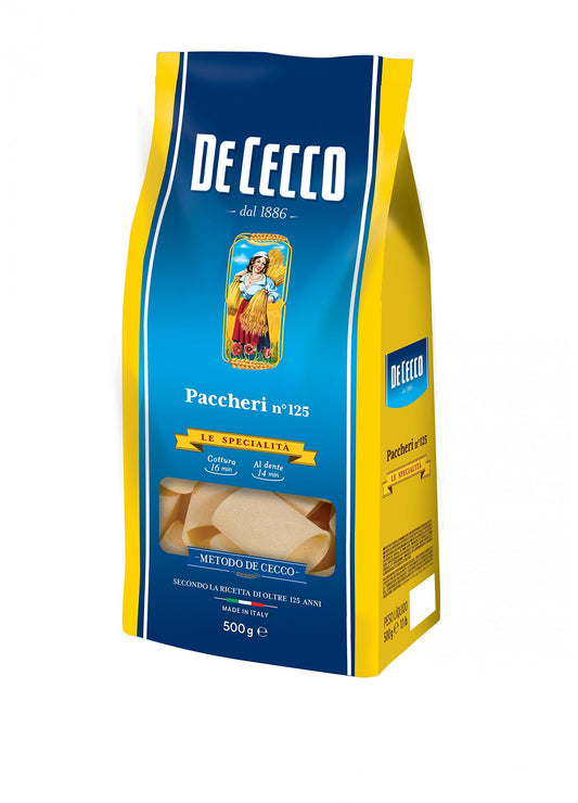 5 X Pasta De Cecco 100% italiano Paccheri N 125 pasta 500 G