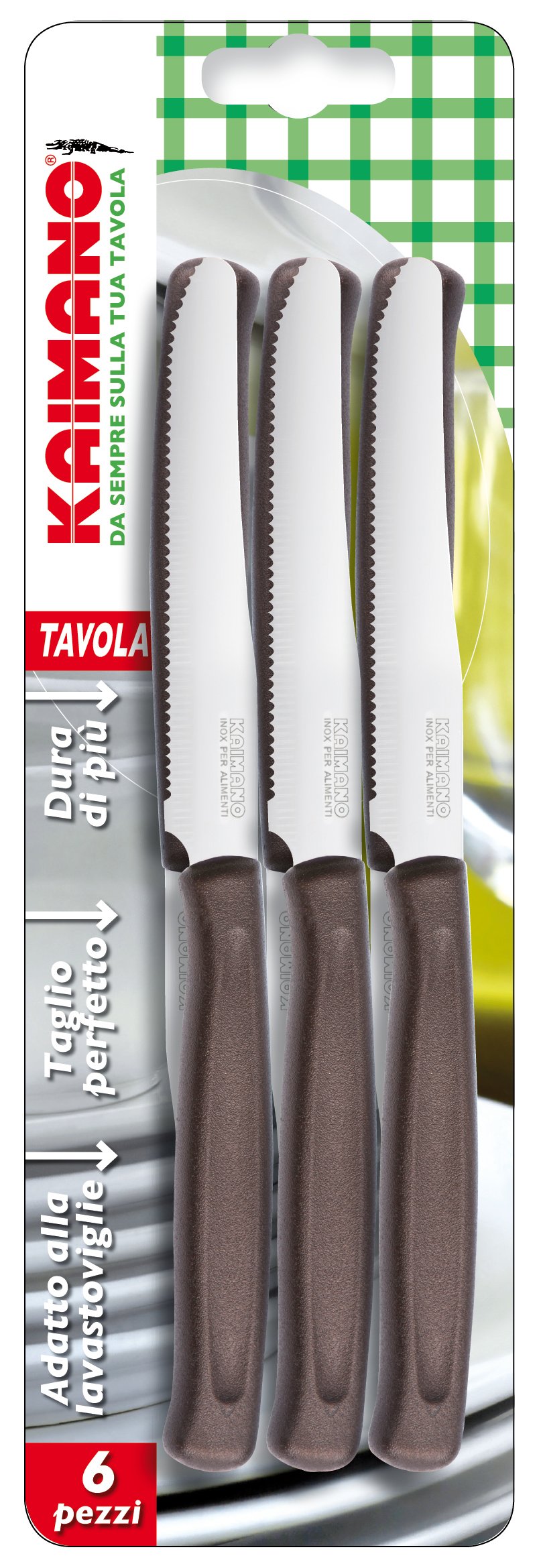 Kaimano COLTELLI DINAMIK CONF. 6 PZ. MARRONE