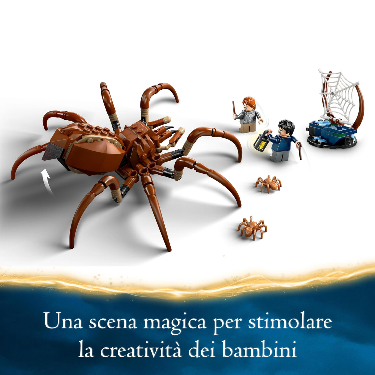 LEGO Harry Potter Aragog nella Foresta Proibita, Grande Ragno Giocattolo da Costruire con Parti Snodabili, Giochi di Magia per Bambini e Bambine da 7 Anni in su con 2 Minifigure e Accessori 76434