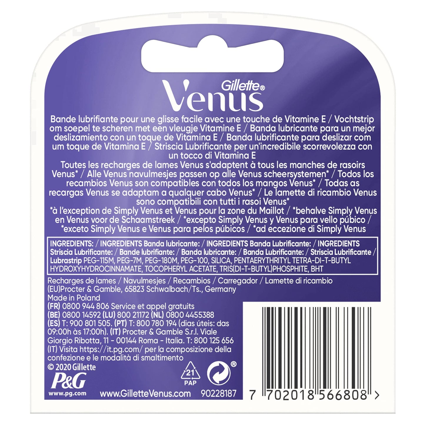 Gillette Venus Deluxe Smooth Swirl Lamette di Ricambio per Rasoio Donna, Confezione da 3 Ricambi con 5 Lame rivestite in DLC, Rasatura Fluida e Duratura