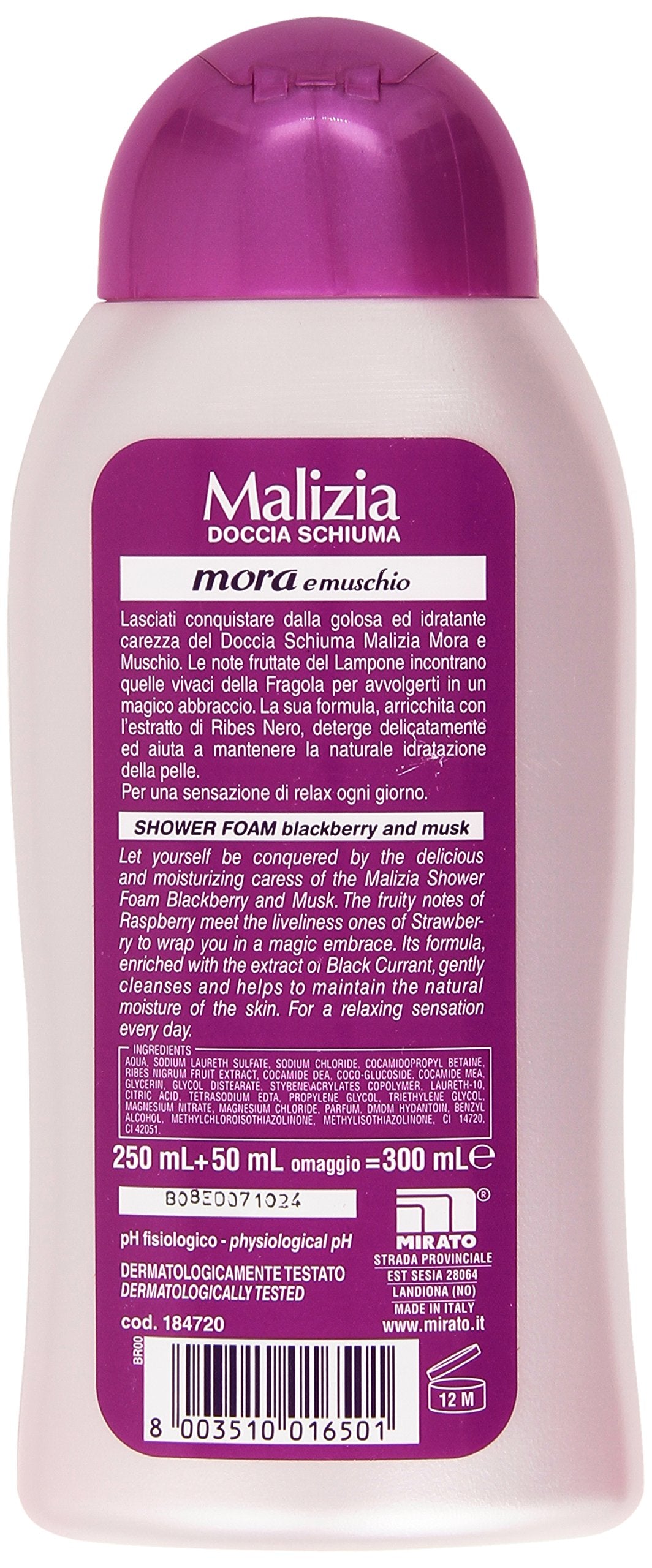 Malizia - Doccia Schiuma, Avvolgente, Mora e Muschio - 300 ml