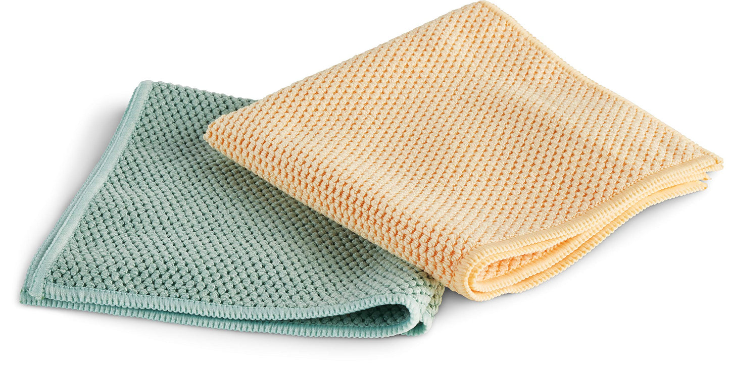 Spontex Microfibre riciclate, panni in microfibra con 55% fibre riciclate, alta assorbenza, multiuso, 30 x 30 cm, confezione da 2