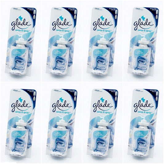 8 ricariche da 18 ml per Glade Sense & Spray, fragranza "soft cotton" (etichetta in lingua italiana non garantita)