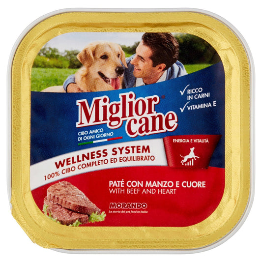 Miglior Cane - Alimento Per Cani, Con Manzo E Cuore - 22 pezzi da 150 g [3300 g]