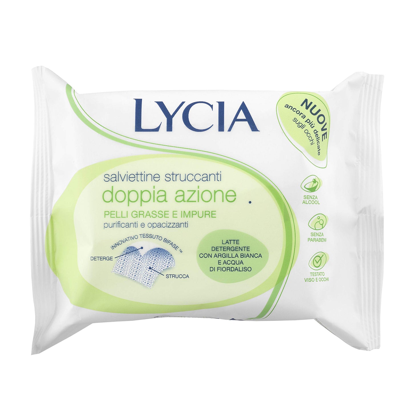 LYCIA SALVIETTE STRUCCANTI AZIONE PURIFICANTE PELLI GRASSE-IMPURE 20 PZ [6 CONFEZIONI]