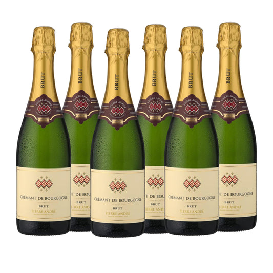 Champagne Brut Pierre André Cremant De Bourgogne Blanc | Champagne Francese Brut | Confezione da 6 Bottiglie da 750ml