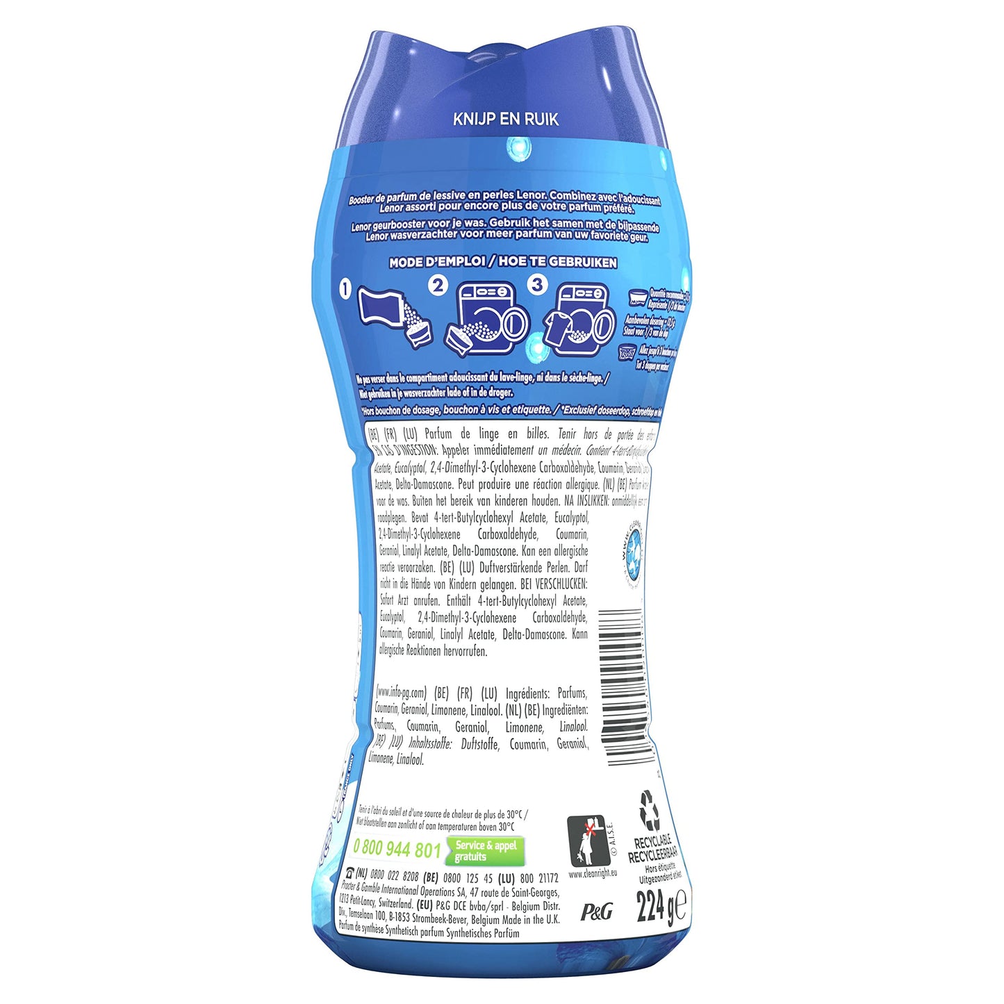 Lenor Profumo Di Biancheria Di Perle, Vola D'aria Fresca, 16 Lavaggi (224g), Per Vento Di Freschezza E Pulizia Lavaggio Dopo Lavaggio, Freschezza Non stop fino a 12 Settimane di Stoccaggio