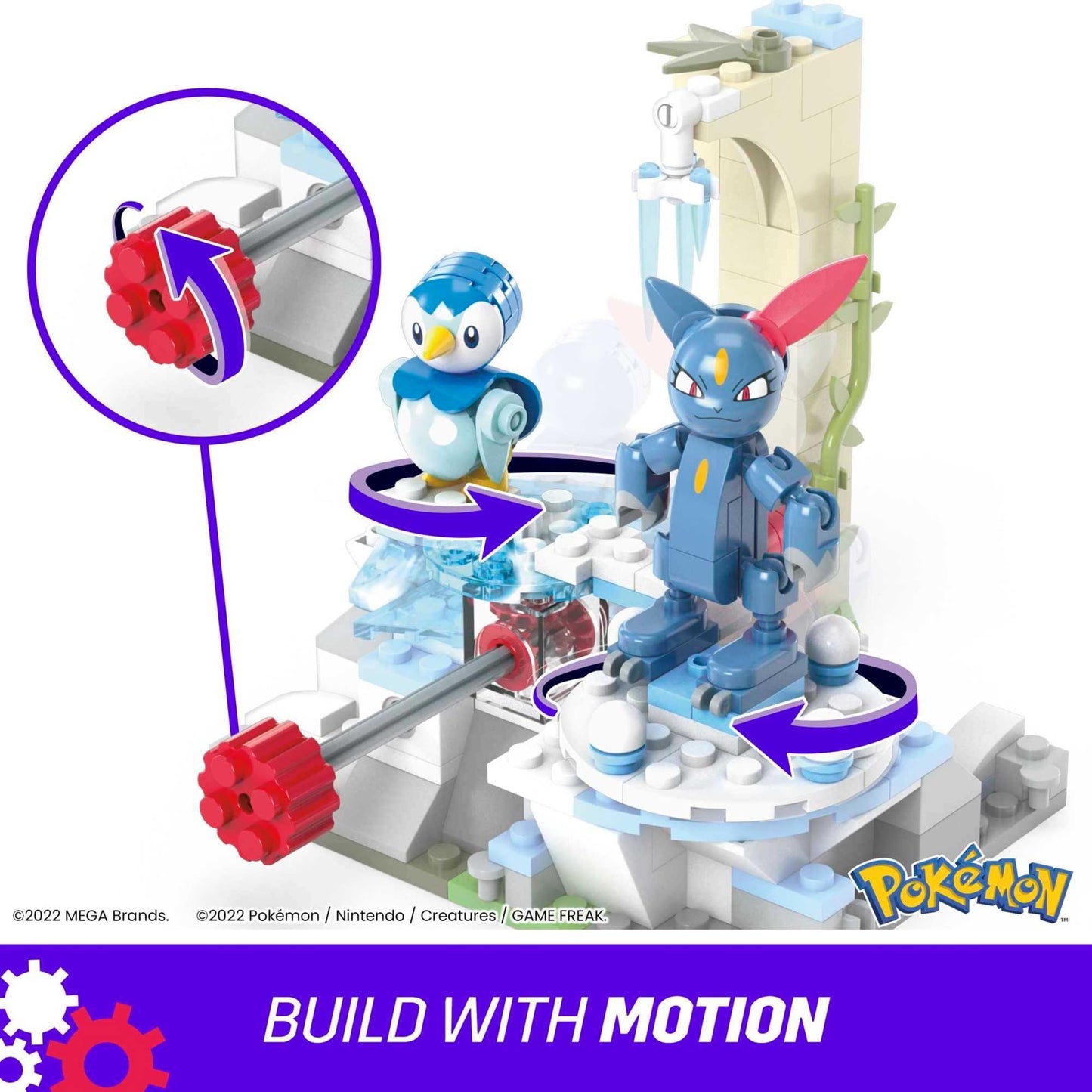 MEGA Pokémon - Piplup e Sneasel Divertimento sulla Neve, set Adventure Builder con 171 pezzi da costruire e sistema Mattoncino movimento, con Pinlup e Sneasel, giocattolo per bambini, 7+ anni, HKT20